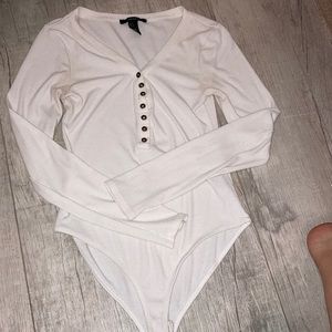 White long sleeve forever 21 bodysuit size small